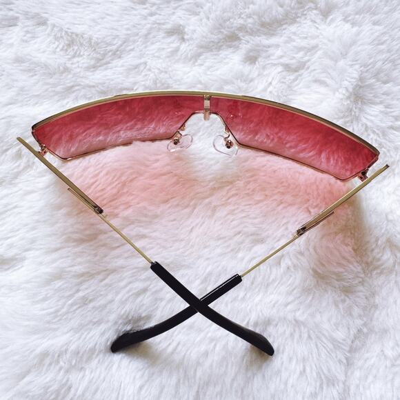 Shane Clear Red Wrap-Around Sunglasses - Picture 9 of 11